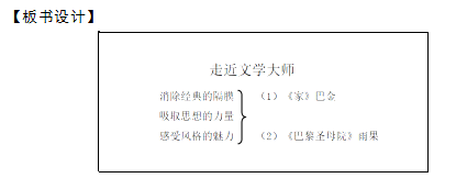 2018上半年高中語文教師資格面試真題及答案：《走近文學(xué)大師》板書設(shè)計