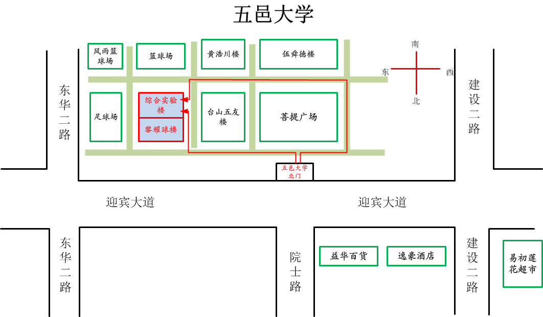 江門五邑大學(xué)考點(diǎn)地圖